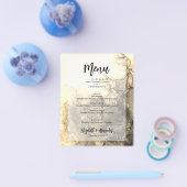 Budget Gold Marble Wedding Menu Flyer (Enkel)