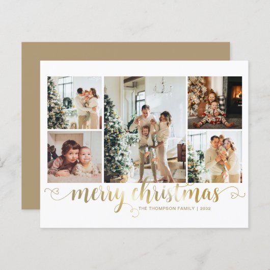 BUDGET Gold Merry Christmas Heart Script 5 Foto (Voorkant / Achterkant)