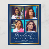 Budget Gold Minimalist Foto Afstuderen Aankondigin (Voorkant)