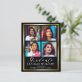 Budget Gold Minimalist Foto Afstuderen Aankondigin (Staand voorkant)