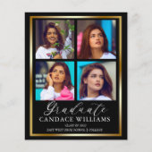 Budget Gold Minimalist Foto Afstuderen Aankondigin (Voorkant)