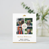 BUDGET Gold Moderne 4 Fotocollage uitnodiging (Staand voorkant)