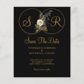 BUDGET Gold Monogram op Black Name Initiaal Wedden (Voorkant)