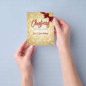 Budget Gold Red Diamonds Glitter Xmas nodigt u uit Flyer (Hand)