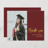 BUDGET Gold Red Modern Photo Afstuderen Hartelijk (Voorkant / Achterkant)