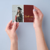 BUDGET Gold Red Modern Photo Afstuderen Hartelijk Flyer (Hand)