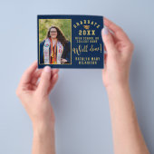 BUDGET Gold Script 4 Foto AFSTUDEREN Invitation Flyer (Hand)