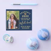 BUDGET Gold Script 4 Foto AFSTUDEREN Invitation Flyer (Enkel)