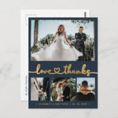 Budget Gold Script 4 foto bruiloft Dank u Briefkaart (Voorkant / Achterkant)