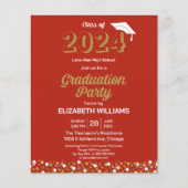 Budget Gold Script Confetti Afstudeerder (Voorkant)