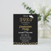 Budget Gold Script Confetti Afstudeerder (Staand voorkant)