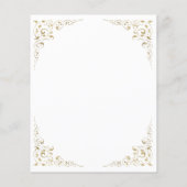 Budget Gold Script Foliage Weddenschap Menu (Achterkant)