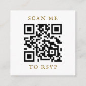 Budget Gold Script Foliage Wedding QR Code RSVP Informatiekaartje (Achterkant)