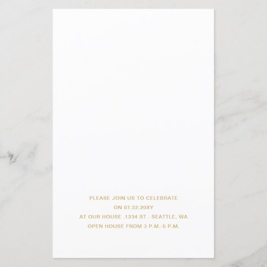 Budget Gold Script Photo Afstuderen Aankondiging (Achterkant)