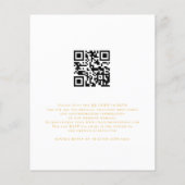 Budget Gold Script QR Code Weduwen Uitnodiging (Achterkant)