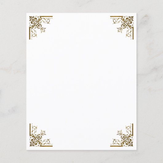 Budget Gold Script Wedding Invitation (Achterkant)
