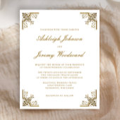 Budget Gold Script Wedding Invitation