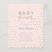 Budget Gold Sprinkle Confetti & Roze Baby shower (Voorkant)