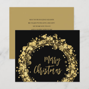 Budget Gold Stars Joyeux Noël Carte de voeux