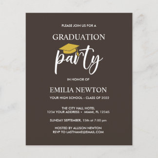 Budget Gold Tassel Gradup Cap brown Party