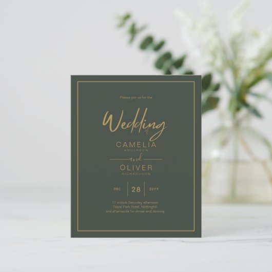 BUDGET Gold Text Script Elegant Moderne (Staand voorkant)