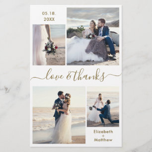 Budget Gold White Collage Weddenschap Bedankt Flye Flyer