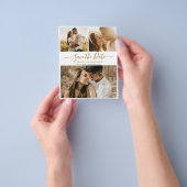 Budget Gold White Photo Save the Date Flyer (Hand)