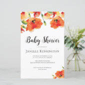 BUDGET Golden Poppy Baby shower Invitation (Staand voorkant)