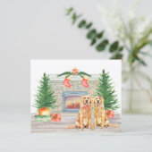 Budget Golden Retriever Dog Christmas Carte (Debout devant)