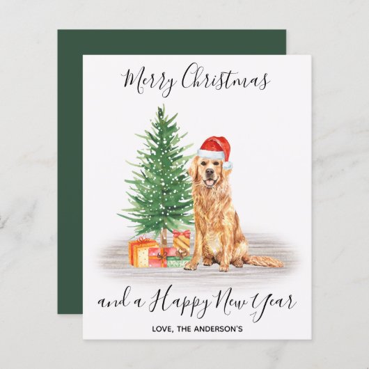 Budget Golden Retriever Hondenliefhebber Kerstmis (Voorkant / Achterkant)