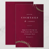 Budget Golden Rings Cocktail Party Uitnodiging (Voorkant / Achterkant)