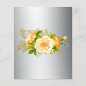 Budget Golden Rozen op Silver Wedding Invitation Flyer (Achterkant)