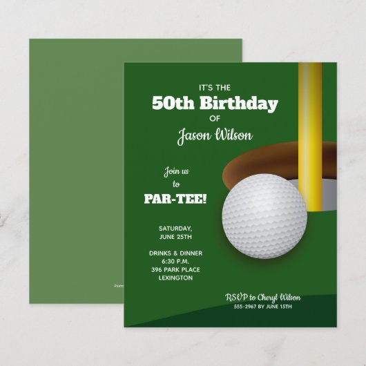 Budget Golf Adult Birthday Party (Voorkant / Achterkant)