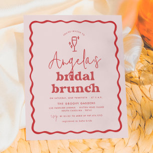 Budget Golf Retro Roze & Rode Groovy Bruids Brunch