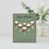 Budget Gothic Skull Lights Merry Christmas Kaart (Staand voorkant)