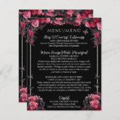 Budget Gothique Floral Bilingue Quinceañera Menu (Devant / Derrière)