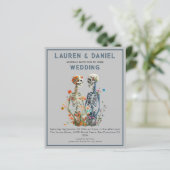 Budget Gotische Bloemen Skelet QR Code Bruiloft (Staand voorkant)