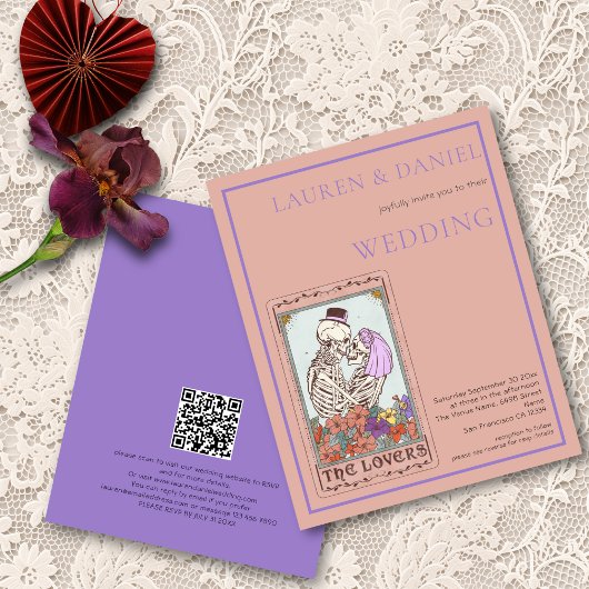 Budget Gotische Tarot Kaart QR Code Bruiloft