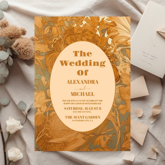 Budget Goud Bloemen Art Nouveau Bruiloft