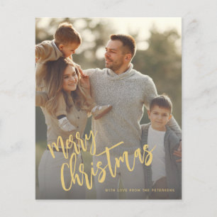 Budget goud Kerstmis foto kerstkaart