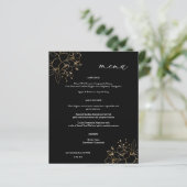 Budget Goud Land Bloemen Menu - Zwart (Staand voorkant)