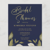 Budget goud marine huwelijksuitnodiging flyer (Voorkant)