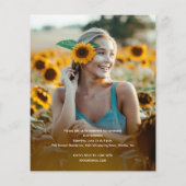 Budget Goud Schrift Foto Afstudeer Uitnodiging (Achterkant)