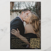 Budget goud script QR foto trouwuitnodiging Flyer (Achterkant)
