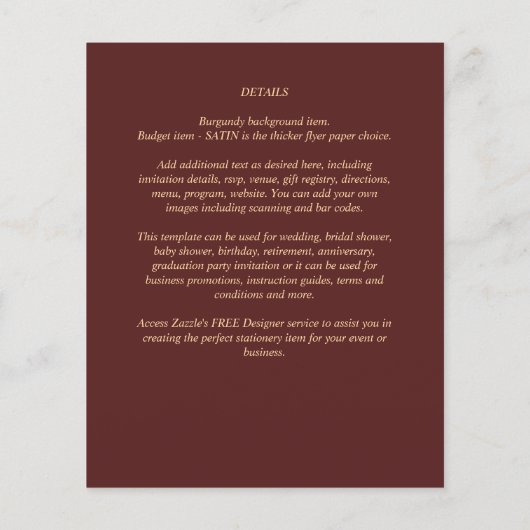 BUDGET Goud Tekst Monochroom Dubbelzijdig Elegant Flyer (Achterkant)