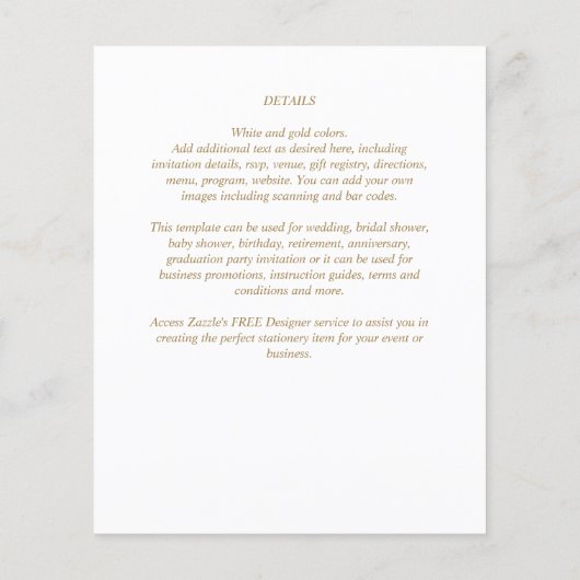 BUDGET Goud Tekst Monochroom Dubbelzijdig Elegant Flyer (Achterkant)