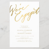 Budget goud We're Engaged verlovingsfeest uitnodig Flyer (Voorkant)