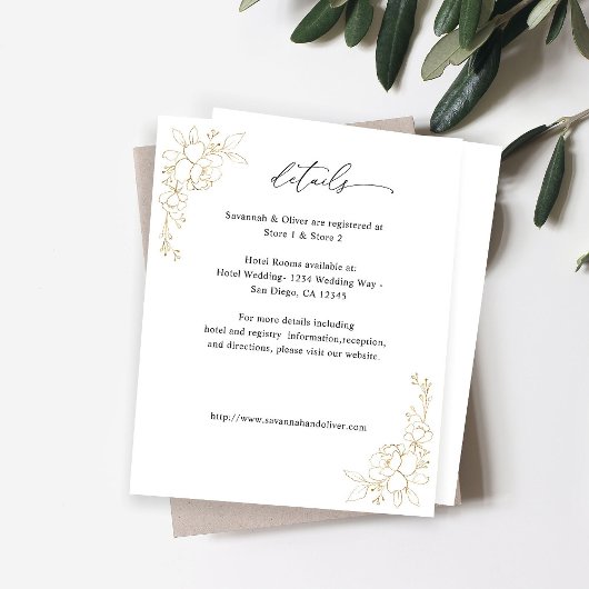 Budget Gouden Gelijnde Bloemen Details