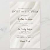 Budget Gouden Groene Jurk Sweet 16 Uitnodiging (Achterkant)