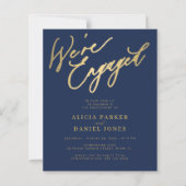 Budget gouden script We're Engaged verlovingsfeest (Voorkant)
